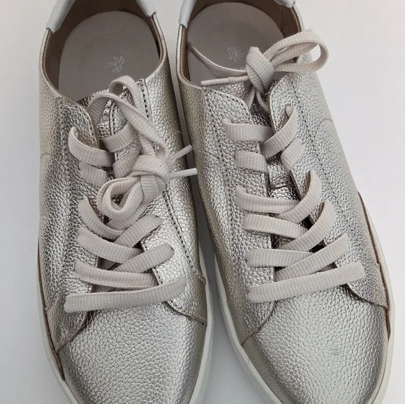 Soludos Ibiza Classic Leather Sneaker Platinum, Women's Sizes 10 New Without Box - Picture 10 of 16